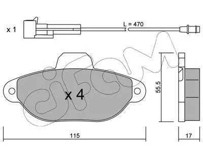 Produktbild von CIFAM Bremsbeläge Satz Vorne Bremsklötze für FIAT PUNTO (176) 822-159-0