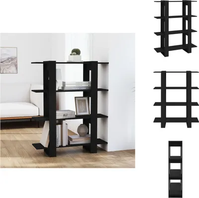 Produktbild von vidaXL Bücherregal/Raumteiler Schwarz 100x30x123,5 cm - Bücherregale & Bücherschränke