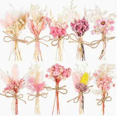 Produktbild von 10 Bündel Trockenblumenstrauß, Trockenblume, Getrocknete Blumenstrauss, Trockenblumen, Getrocknete Blumen Trockenblumen (13-15cm)Rosa