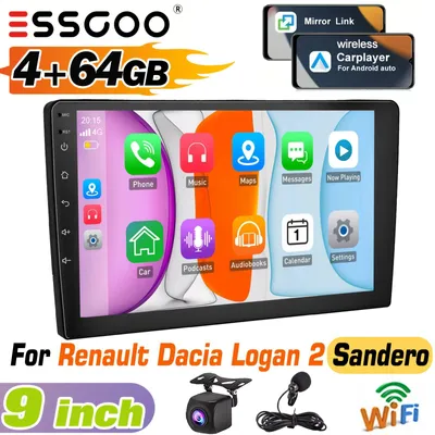 Zdjęcie produktu dla Radio samochodowe 9-calowe - Autoradio - Odtwarzacz multimedialny - Nawigacja dotykowa - Radio Bluetooth - Android 14.0