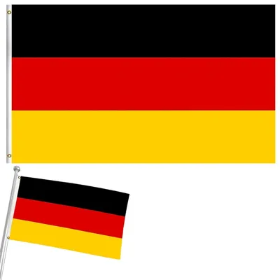 Produktbild von Große deutsche Flagge, 150 x 90 cm, mit doppelseitigem Muster und Messingösen