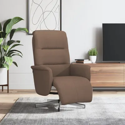 Image de Fauteuil relax avec repose-pieds Marron Tissu 356564