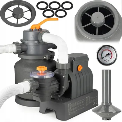 Zdjęcie produktu dla ELEKTRYCZNA POMPA FILTRUJĄCA DO BASENU FILTR PIASKOWY ZBIORNIK 12KG 8705l/h
