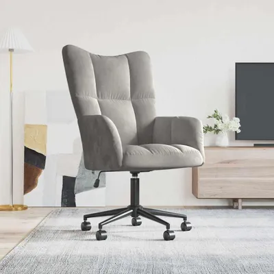 Zdjęcie produktu dla vidaXL Fotel Relax jasnoszary aksamit