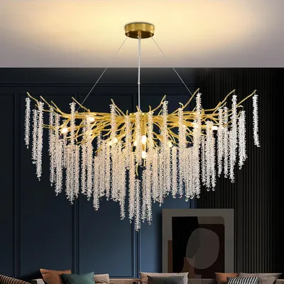 Obrázok produktu pre Luxusný krištáľový luster, moderný luster s vetvami, nastaviteľná závesná lampa