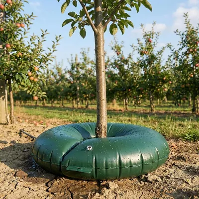 Produktbild von Baumbewässerungsring 55L für Sträucher & Bäume – Bewässerungsbeutel aus robustem PVC – UV-beständig – für Stammumfang bis 30 cm – Tröpfchensystem