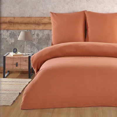 Produktbild von Buymax® Bettwäsche Bettbezug 200x200 cm, Kopfkissenbezug 80x80 cm 3 teilig Deckenbezug Set aus 100% Baumwolle Musselin mit Reissverschluss
