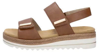 Produktbild von Remonte Damen Sandale elegant mit glänzenden Akzenten am Klettverschluss D0Q59, Größe:38 EU, Farbe:Braun