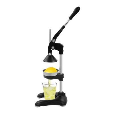 Image de centrifugeuse manuelle 500ml avec levier D*H : 9*18cm Presse manuelle-orangeur en acier inoxydable noir
