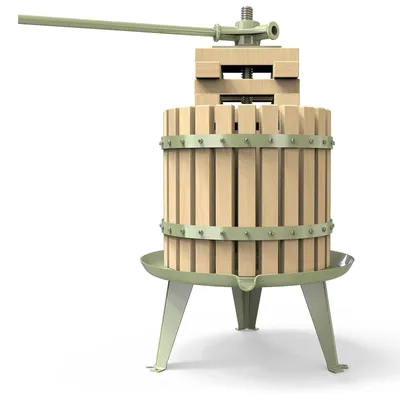 Imagen del producto de Exprimidor de frutas robusto de madera maciza, con capacidad de 12 litros, ideal para manzanas y vino, perfecto para la cocina y el jardín