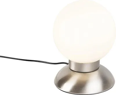 Obrázek produktu pro Stolní lampa LED - bílá - niklová barva - sklo - 4cestný dotykový stmívač