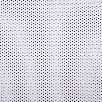 Produktbild von Baumwollstoff Meterware Mini Sterne weiß dunkelblau 1,40m