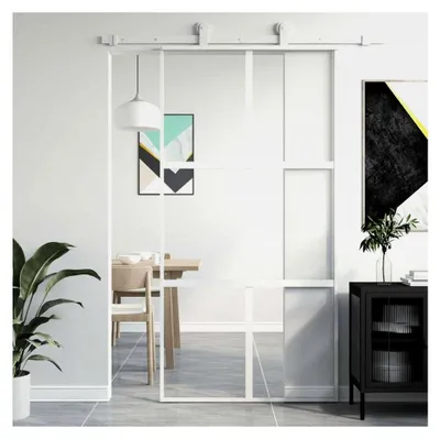 Produktbild von Glas-Schiebetür 102,5x205 cm, weiß-transparent, für hellen Wohnbereich