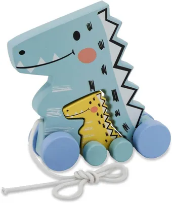 Image de Jouets en bois - Kidiwood Dinosaures : figurines de dinosaures - Différentes options de connexion - Favorise le développement des compétences motrices
