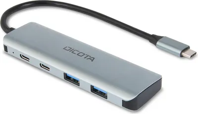 Produktbild von DICOTA - Hub - 10 Gbps, 4-in-1 USB C, Highspeed - 2 x USB-C 3.2 Gen 2 + 2 x USB 3.2 Gen 2 - Desktop