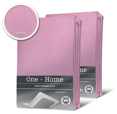 Produktbild von 2er Set Jersey Spannbettlaken Spannbetttuch Baumwolle Topper Boxspringbett laken, Größe:60x120 cm - 70x140 cm Baby, Farbe:Rosa