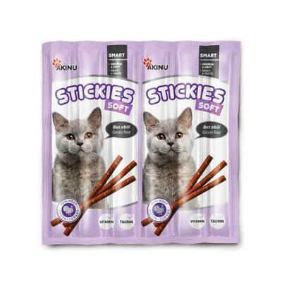 Obrázek produktu pro Akinu STICKIES Krůtí tyčinky pamlsek pro kočky 6 x 5 g