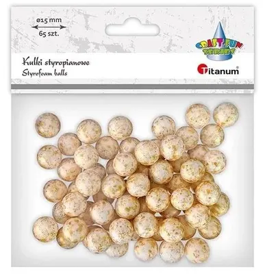 Obrázok produktu pre Polystyrénové guličky 15 mm, 65 ks, zlaté – Titanum