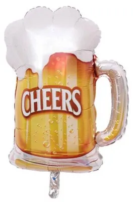 Produktbild von Folienballon „Cheers“-Bierkrug, goldfarben, 45 cm,