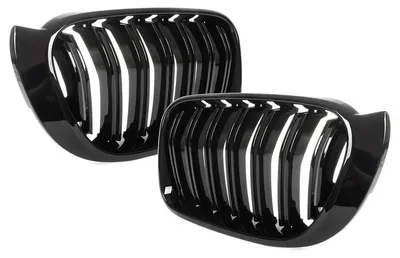 Kühlergrill DOPPELSTEG Schwarz Glanz für BMW X4 F26 ab 2014-2017 – Produktansicht