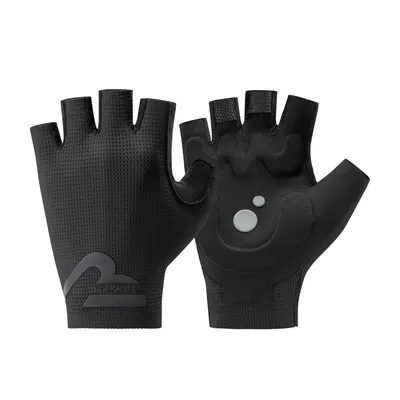 Produktbild von ROCKBROS Fahrradhandschuhe Fingerlos Elastische Atmungsaktiv Radhandschuh mit SBR Polster für Rennrad, MTB Schwarz M