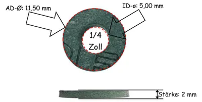 Image de Joint plat AFM, 2 mm, 1/4 de pouce