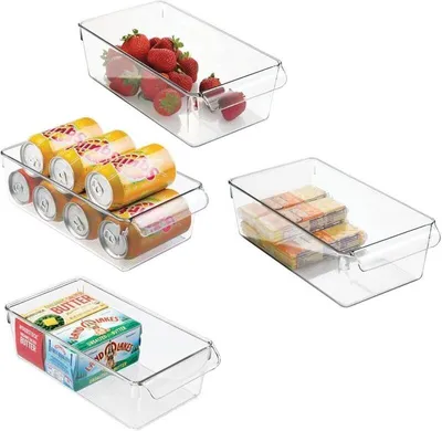 Produktbild von Aufbewahrungsbox mit Griff mDesign Küchenschrank Organizer 4er Set Durchsichtig