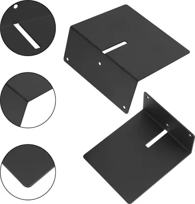 Produktbild von Metallische schwebende Regale für die Wand - Unterstützung für Wanddekoration, Bücher und Pflanzen - 2 Stück Schwarz