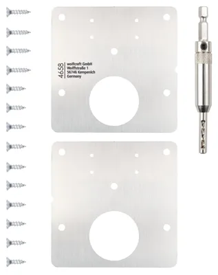 Produktbild von wolfcraft Reparaturset für Topfscharniere, 4658000, zur Reparatur von 2 ausgeris
