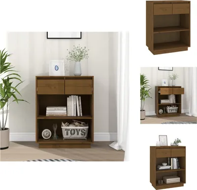 Produktbild von vidaXL Beistellschrank Honigbraun 60x34x75 cm Massivholz Kiefer -  Sideboards