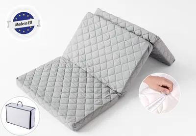 Produktbild von Klappmatratze Reisematratze 120x60cm grau 7cm hoch, Faltbare Matratze Reisebett Gästebett Matratze Klappbar für Baby Reisebett oder als Gästematratze