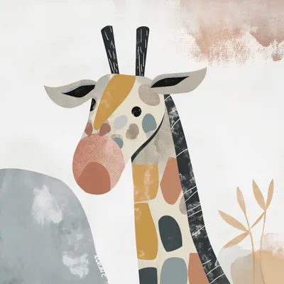 Image de Affiche 30 x 30 cm Girafe Enfant