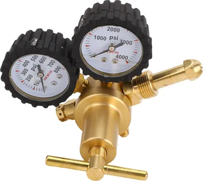 Image de Vanne de régulation d'azote HVAC avec tuyau de 60 pouces, 0�C800 PSI, raccord d'entrée CGA580, sortie à filetage extérieur de 1/4 pouce, pour test de pression, test d'étanchéité