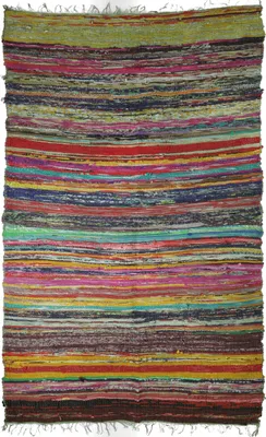 Produktbild von Leichter Flickenteppich, Flickendecke 100*160 cm - Grün-bunt, Baumwolle, Teppiche, Bodenmatten