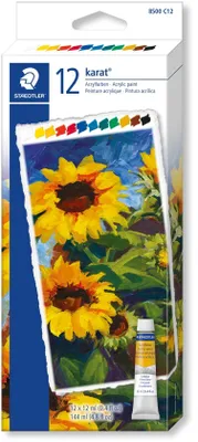 Produktbild von Staedtler Acrylfarbe Design Journey 12er Etui, 12 ml, Multi, Tube