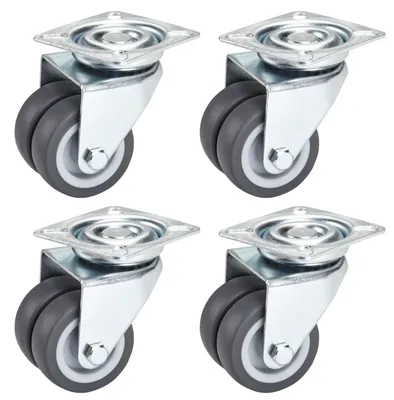 Obrázek produktu pro Sada 4 kusů nábytkových koleček SOTECH, průměr 50 mm, nosnost 400 kg, kolečka pro těžká břemena, otočná kolečka, přepravní kolečka