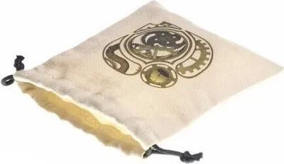 Produktbild von Steampunk Würfelbeutel aus Baumwolle, beige und multicolor 11x12cm