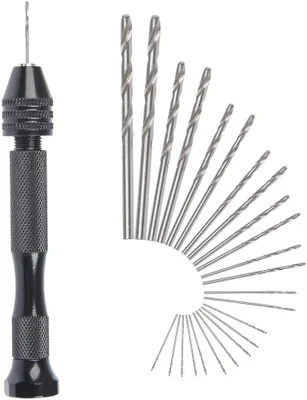 Obrázok produktu pre Mini súprava ručného vrtáka, 25-dielna, mikrovrty 0,5-3 mm, HSS, pre modelárstvo