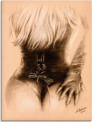 Produktbild von ARTland Leinwandbild Frau in sexy Dessous Größe: 60x80 cm