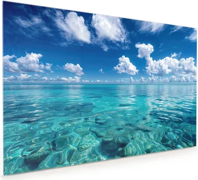 Produktbild von Küchenrückwand Spritzschutz Glas mit Motiv Meereshorizont 40 x 40 cm