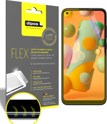 Produktbild von 3x Schutzfolie für Samsung Galaxy A11 Folie, 100% Displayabdeckung, dipos Flex