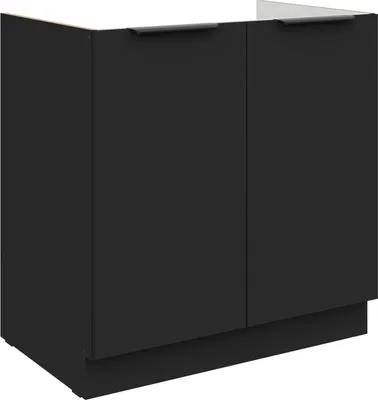 Produktbild von Küchen Spülenunterschrank 80 cm SIENA Schwarz Küche Küchenzeile Küchenblock