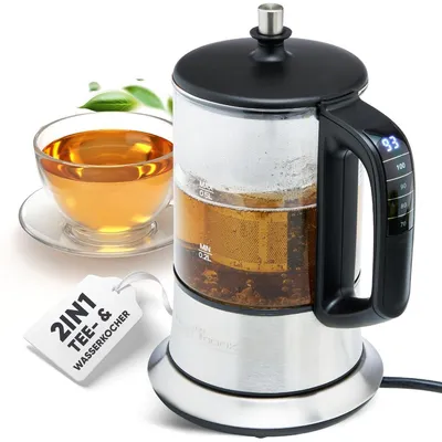 Wasserkocher 0,5 L, Touch-Bedienung, 1100 Watt, Silber
