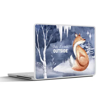 Produktbild von MuchoWow® Laptop Aufkleber Sticker Cover Zitat - Winter - Fuchs 36.5x27.5 cm - Laptop-Sticker