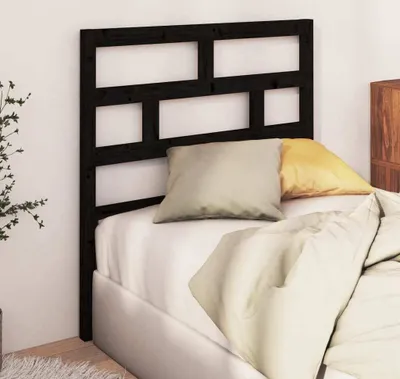 Produktbild von vidaXL Kopfteil Schwarz 106x4x100 cm Massivholz Kiefer - Bettkopfteil - Bettkopfteile - Kopfteil - Holzkopfteil