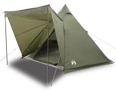 Produktbild von vidaXL Tipi-Familienzelt 6 Personen Olivgrün Wasserdicht