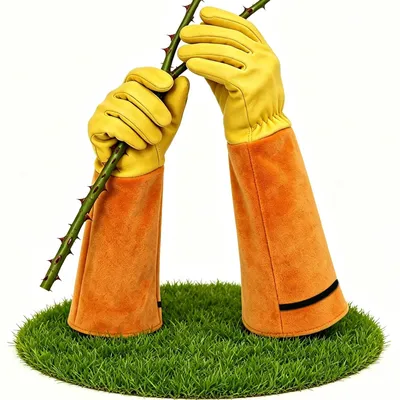 Produktbild von Leder Gartenhandschuhe mit Schnittschutz - Dornenbeständig