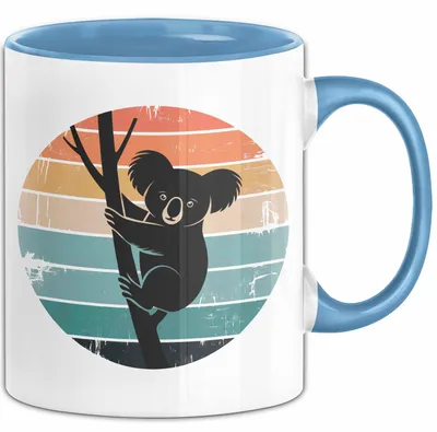 Produktbild von Retro Koala Tierliebhaber Tasse Geschenk Lustige Geschenkidee Spruch (Blau)