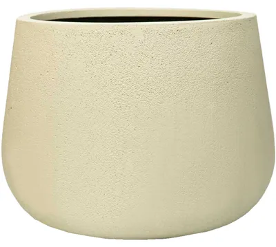 Produktbild von VIVANNO Blumentopf Fiberglas GIRAR Rund, Vesuvbeige matt - 49x37 cm