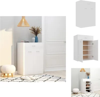 Immagine prodotto di vidaXL Scarpiera bianca 60×35×84 cm in legno - Scarpiere & armadietti